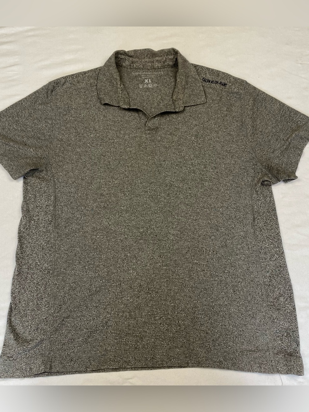 Men's Gray Heather Polo Shirt - Calvin Klein (XL)